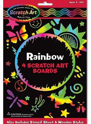 Scratch-Art Rainbow: 4 Scratch Art Boards [With 4 Scratch Art Boards, Wooden Stylus, Instructions and Stencils]